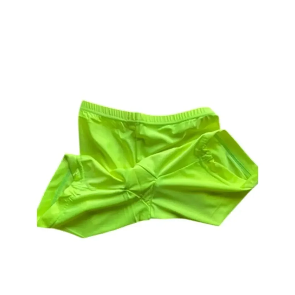 Vintage 80s 90s Sportjack Neon Green Bike Shorts High Waist Spandex M